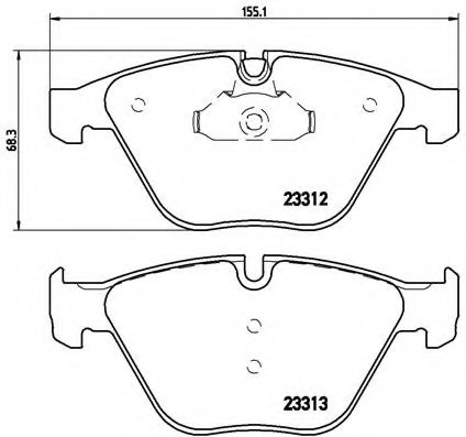 P06054 BREMBO (Германия) Колодки тормозные дисковые передн 5 (E60), 5 Touring (E61), 6 (E63), 6 Convertible (E64), 7 (E65, E6 P06054 BREMBO