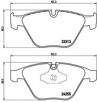 P06055 BREMBO (Германия) Колодки гальмівні дискові передні 3 (E90), 3 Convertible (E93), 3 Coupe (E92), 3 Touring (E91), X1 ( P06055 BREMBO