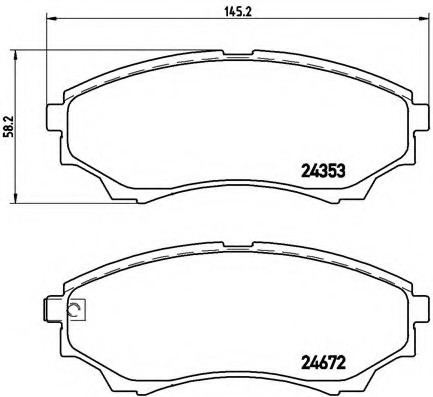 P24086 BREMBO (Германия) Колодки тормозные дисковые передн, FORD: RANGER 2.5 TDCi 4x4/3.0 TDCi 4x4 05-, RANGER 2.5 TD 4x4/2.5 P24086 BREMBO