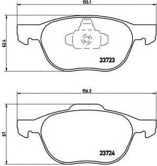 P24061 BREMBO (Германия) Колодки гальмівні дискові передні FORD: C-MAX 07-, FOCUS C-MAX 03-07, FOCUS II 04-, FOCUS II кабрі P24061 BREMBO