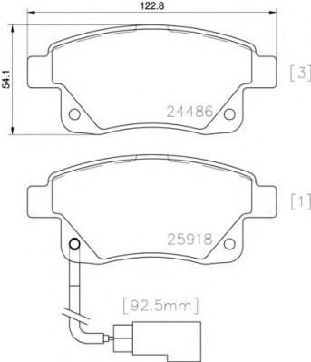 P24066 BREMBO (Германия) Колодки тормозные дисковые задн, FORD: TRANSIT TOURNEO 2.2 TDCi 06-, TRANSIT 2.2 TDCi/2.2 TDCi 4x4/2 P24066 BREMBO