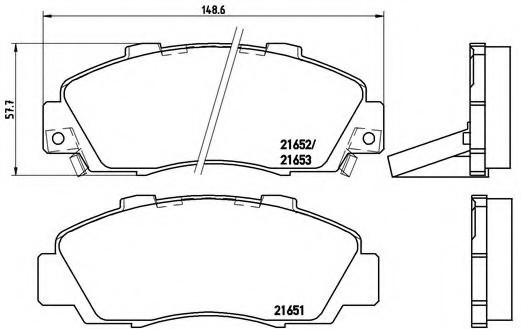 P28026 BREMBO (Германия) Колодки гальмівні дискові передні HONDA: ACCORD IV Aerodeck 91-93, ACCORD IV купе 92-93, ACCORD V 93 P28026 BREMBO