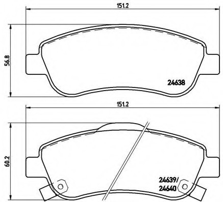 P28045 BREMBO (Германия) Колодки тормозные дисковые передн, HONDA: CR-V III 2.0 i 4WD/2.2 i-CTDi 4WD/2.2 i-DTEC 4WD/2.4/2.4 i P28045 BREMBO