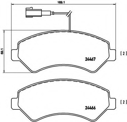 P23136 BREMBO (Германия) Колодки гальмівні дискові FIAT: DUCATO 100 Multijet 2,2 D/110 Multijet 2,3 D/115 Multijet 2,0 D/120 P23136 BREMBO