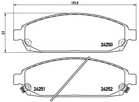 P37010 BREMBO (Германия) Колодки гальмівні дискові передні, JEEP: COMMANDER 3.0 CRD/3.7 V6/4.7 V8/5.7 V8 05-10, GRAND CHEROKE P37010 BREMBO