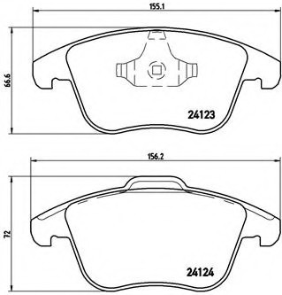 P44020 BREMBO (Германия) Колодки гальмівні дискові LAND ROVER: RANGE ROVER EVOQUE 2.0 4x4/2.2 SD4 4x4/2.2 TD4 4x4/2.2 eD4 11 P44020 BREMBO