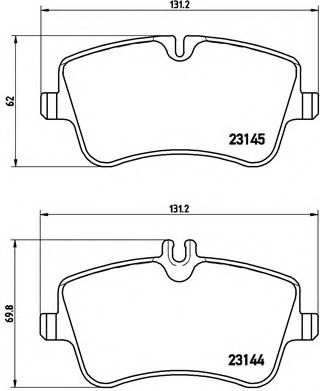 P50046 BREMBO (Германия) Колодки гальмівні дискові передні, MERCEDES-BENZ: C-CLASS C 230/C 240/C 240 4-matic/C 270 CDI/C 280/ P50046 BREMBO