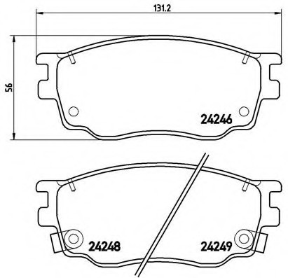 P49033 BREMBO (Германия) Колодки гальмівні дискові передні MAZDA 6 (GG) 1.8 Kw 88 08/02 - > F / MAZDA 6 Hatchback (GG) 1.8 Kw P49033 BREMBO