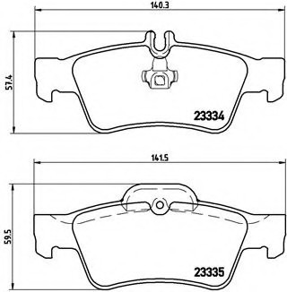 P50052 BREMBO (Германия) Колодки тормозные дисковые задн MERCEDES-BENZ: CLS (C219) 04-10 , E-CLASS (W211) 02-08 , E-CLASS T-M P50052 BREMBO