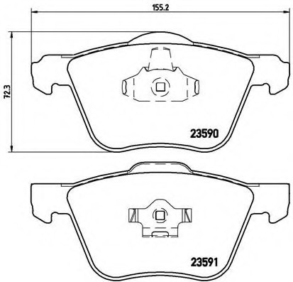 P86022 BREMBO (Германия) Колодки гальмівні дискові передні, VOLVO: V70 II 2.0 T/2.3/2.3 AWD/2.3 T5/2.4/2.4 AWD/2.4 Bifuel/2.4 P86022 BREMBO