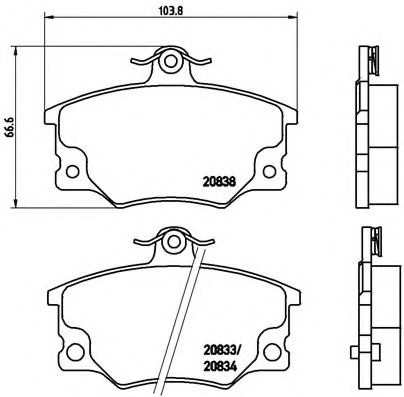 P23017 BREMBO (Германия) Колодки тормозные дисковые передн, ALFA ROMEO: 145 1.4 i.e./1.4 i.e. 16V T.S./1.6 i.e./1.6 i.e. 16V P23017 BREMBO