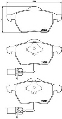 P85085 BREMBO (Германия) Колодки гальмівні дискові передні, AUDI: A4 1.6/1.8 T/1.8 T quattro/1.9 TDI/1.9 TDI quattro/2.0/2.0 P85085 BREMBO