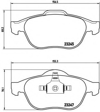 P68040 BREMBO (Германия) Колодки гальмівні дискові передні RENAULT: GRAND SCENIC II (JM0/1_) 04-, MEGANE II (BM0/1_, CM0/1_) P68040 BREMBO