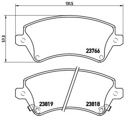 P83064 BREMBO (Германия) Колодки гальмівні дискові передні, TOYOTA: COROLLA 1.4 D/1.4 VVT-i/1.6 VVT-i/1.8 VVTL-i TS/2.0 D-4D P83064 BREMBO