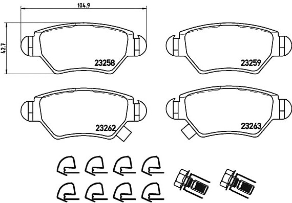 P59031 BREMBO (Германия) Гальмівні колодки дискові BREMBO