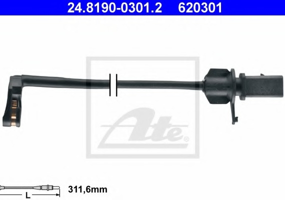 24819003012 Ate 24.8190-0301.2_датчик износа колодок передних! \ Audi A6/A7/Q5 2.0TFSI-3.2FSI/2.0TDI/3.0TDI 11> 24819003012 ATE