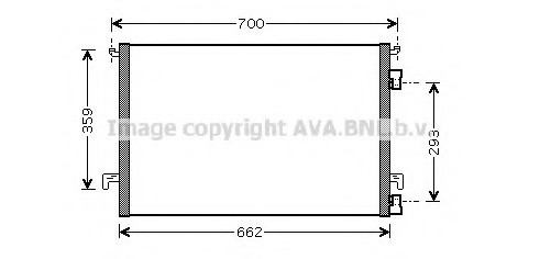 OLA5397 AVA COOLING Радиатор кондиционера OPEL: SIGNUM 1.9 CDTI 03 - , VECTRA C 1.9 CDTI 02 - , VECTRA C GTS 1.9 CDTI 02 OLA5397 AVA