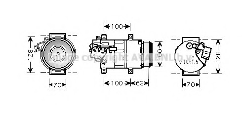 MSAK404 AVA COOLING Компресор кондиціонера MB A-Class W169 (05-), B-Class W245 (05-) 2.0CDi (MSAK404) AVA