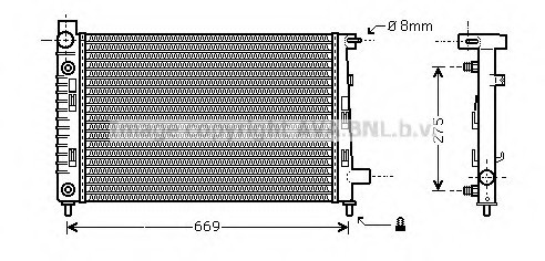 MSA2282 AVA COOLING Радиатор системы охлаждения MERCEDES-BENZ: A-CLASS (W168) A 140 (168.031, 168.131)/A 160 (168.033, 1 MSA2282 AVA