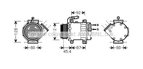 FTAK366 AVA COOLING Компрессор кондиционера FIAT: DUCATO C БОРТОВОЙ ПЛАТФОРМОЙ/ХОДОВАЯ ЧАСТЬ (244) 2.3 JTD 02-, DUCATO C FTAK366 AVA