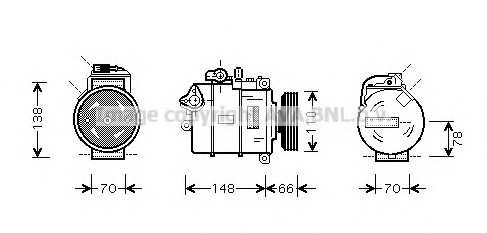 AIAK226 AVA COOLING Компрессор кондиционера AUDI: A4 (8E2, B6) 1.9 TDI/1.9 TDI QUATTRO 00-04, A4 AVANT (8E5, B6) 1.9 TDI AIAK226 AVA