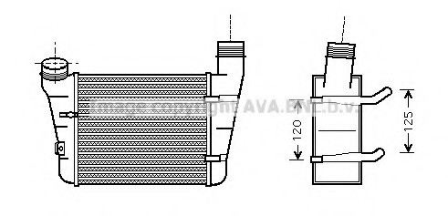 AIA4221 AVA COOLING Интеркулер AUDI: A4 (8E2, B6) 1.9 TDI/1.9 TDI quattro 00 - 04 , A4 Avant (8E5, B6) 1.9 TDI/1.9 TDI q AIA4221 AVA