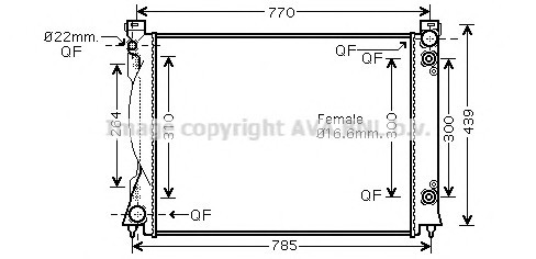 AI2236 AVA COOLING Радиатор системы охлаждения AUDI: A6 (4F2) 2.7 TDI/2.7 TDI quattro/3.0 TDI quattro 04 - , A6 Allroad AI2236 AVA