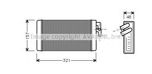 AI6052 AVA COOLING Радиатор отопителя AUDI: 100 (43, C2) 1.6/1.9/2.0/2.0 D/2.1 76 - 82 , 100 (44, 44Q, C3) 1.8/1.8 KAT/ AI6052 AVA