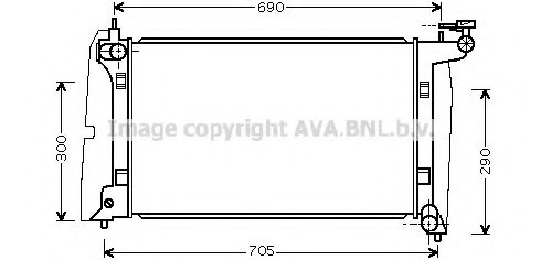 TO2302 AVA COOLING Радіатор охолодження двигуна Toyota Avensis 03>08 1,6i 1,8i (TO2302) AVA