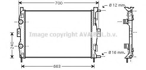 RT2306 AVA COOLING Радиатор системы охлаждения RENAULT: GRAND SC?NIC (JM0/1_) 1.6 04 - , MEGANE II (BM0/1_, CM0/1_) 1.4 RT2306 AVA