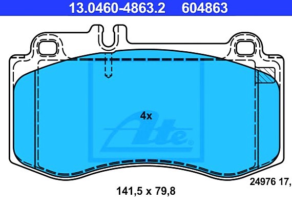 13046048632 Ate 13.0460-4863.2_колодки дисковые передние! \ MB Berlina/T-Model W212/S212 E500/E500 4-matic 09> 13046048632 ATE