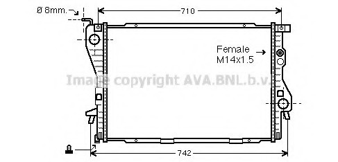 Фото радіатор охолодження BMW (вир-во AVA) BW2202 AVA COOLING BW2202 AVA COOLING Радіатор охолодження BMW (вир-во AVA)
