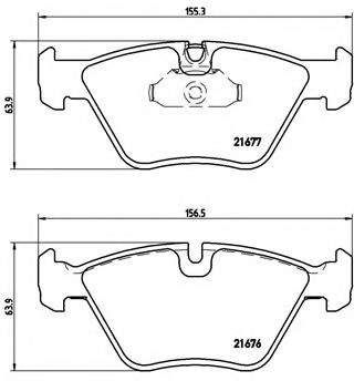 P06022 BREMBO (Германия) Колодки гальмівні дискові передні BMW: 5 (E39) 95-03  \  BMW (BRILLIANCE): 5 SERIES (E60) 03- P06022 BREMBO