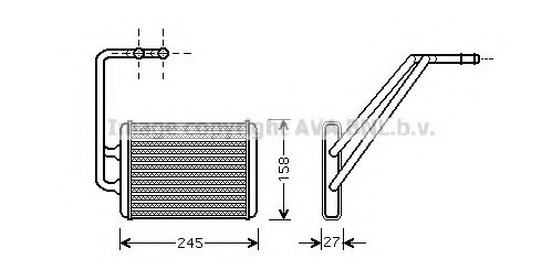 HY6121 AVA COOLING Радіатор обігрівача салону Hyundai Elantra(00-) , Coupe (01-) (HY6121) AVA