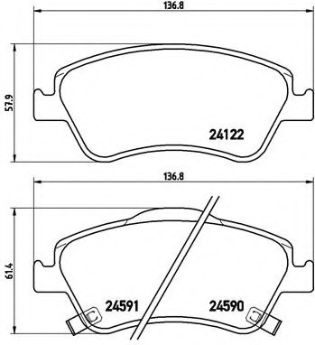 P83079 BREMBO (Германия) Гальмівні колодки дискові BREMBO