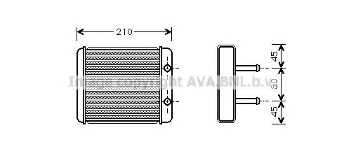 KA6008 AVA COOLING Радіатор отопителя KIA: CARNIVAL (UP) 2.5 V6/2.9 TD 99 - 01 , CARNIVAL II 2.5 V6/2.9 CRDi 01 - KA6008 AVA