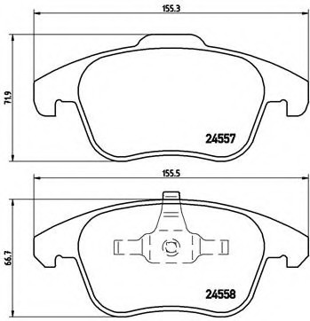 P61086 BREMBO (Германия) Колодки гальмівні дискові передні CITROEN: C4 Grand Picasso (UA_) 06-, C4 Picasso (UD_) 07- P61086 BREMBO