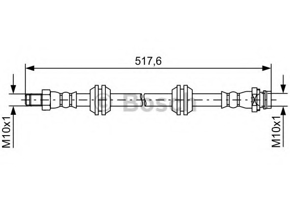 1987481731 BOSCH 1 987 481 731_шланг тормозной! задний L=522mm \ Land Rover Freelander 2 2.2/3.2 06-14 1987481731 BOSCH
