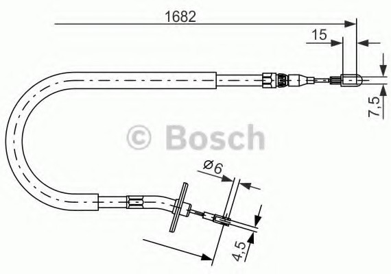 1987477703 BOSCH 1 987 477 703_трос ручника задний левый! L=1680 \ MB Sprinter 901-904 2.1D-2.9D 95-06 1987477703 BOSCH