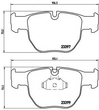 P44012 BREMBO (Германия) Колодки гальмівні дискові передні, LAND ROVER: RANGE ROVER III 3.0 TD 6 4x4/4.4 4x4 02-12 P44012 BREMBO