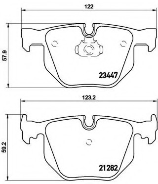 P06029 BREMBO (Германия) Колодки гальмівні дискові задні, BMW: 7 3.0 730 i, Li/730 d/730 i,Li/735 i/735 i,Li 01- P06029 BREMBO