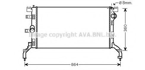 RT2415 AVA COOLING Радиатор охлаждения RENAULT LAGUNA III (07-) 2.0 dCi (Ava)