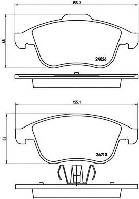 P68047 BREMBO (Германия) Гальмівні колодки дискові BREMBO