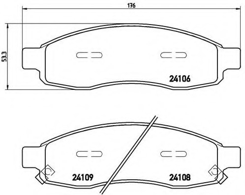 P58001 BREMBO (Германия) Гальмівні колодки дискові BREMBO