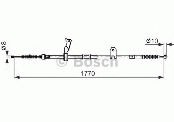 1987482300 BOSCH 1 987 482 300_трос ручника!l=17701473,d=810 лев.toyota avensis 1.6-2.42.2d 03-08 1987482300 BOSCH