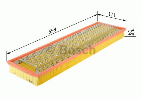 1 457 433 601_фильтр воздушный! прямоугольный 598-170/50 \ MB 09 OM 364 04.86> 1457433601 BOSCH