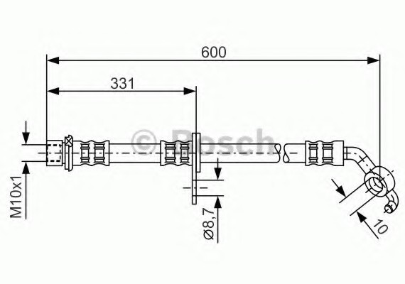 1987476108 BOSCH 1 987 476 108_!шланг торм. пер. л. \ Toyota RAV 4 1.8/2.0/2.4D-4D 00-05 L=600 1987476108 BOSCH