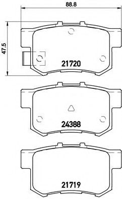 P79027 BREMBO (Германия) P79027_колодки дисковые задние! \ Fiat Sedici, Suzuki SX4 1.6 16V/1.9D/2.0D 09> P79027 BREMBO