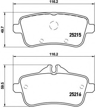 P50100 BREMBO (Германия) Колодки тормозные дисковые MERCEDES-BENZ: M-CLASS ML 250 CDI BlueTEC 4-matic 11- P50100 BREMBO