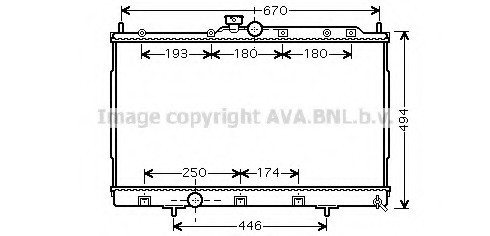 MT2183 AVA COOLING Радиатор охлаждения двигателя Mitsubishi Outlander 2,0i 2WD/4WD 5MT AC+/- 03>06